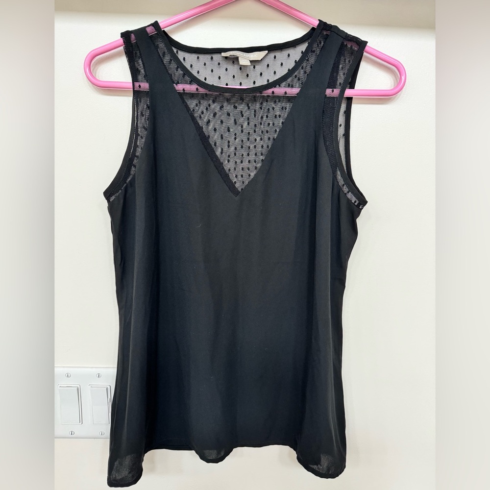 Banana Republic Black Mesh Detail Tank Top
